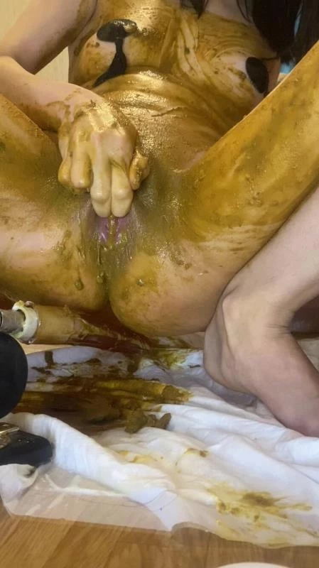 p00girl - Fisting, fuck machine in both holes and smearing shit [2024/UltraHD/2K]