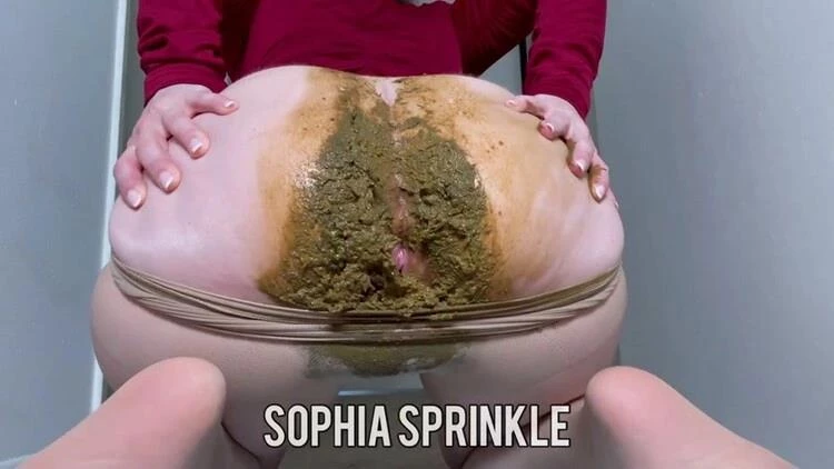 Sophia Sprinkle - Pantyhose Poop and Smear in Red Dress [2024/FullHD]